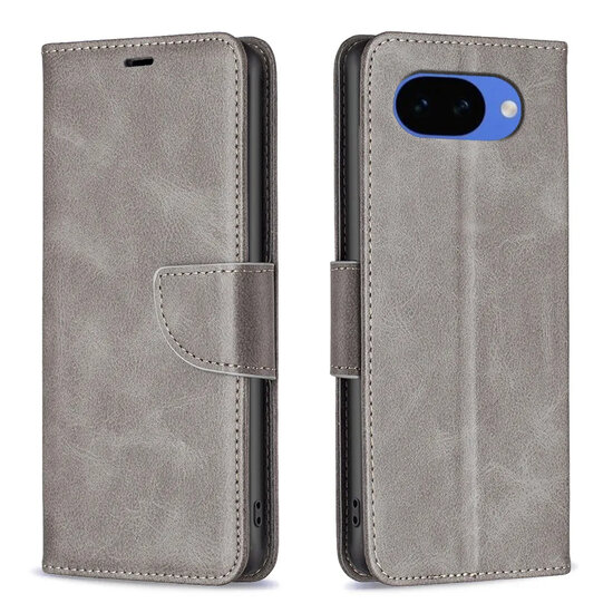 Google Pixel 10a Hoesje - MobyDefend Wallet Book Case Met Koord - Grijs