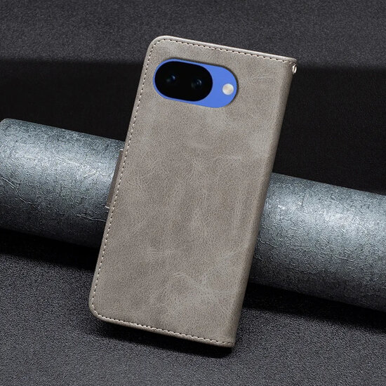 Google Pixel 10a Hoesje - MobyDefend Wallet Book Case Met Koord - Grijs