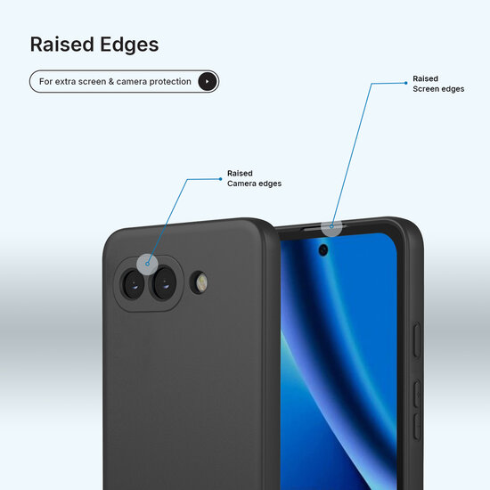 Google Pixel 10a Hoesje - MobyDefend Matte Siliconen Backcover - Zwart