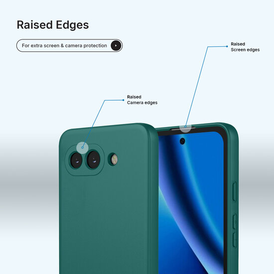 Google Pixel 10a Hoesje - MobyDefend Matte Siliconen Backcover - Groen