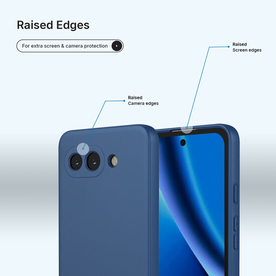 Google Pixel 10a Hoesje - MobyDefend Matte Siliconen Backcover - Blauw