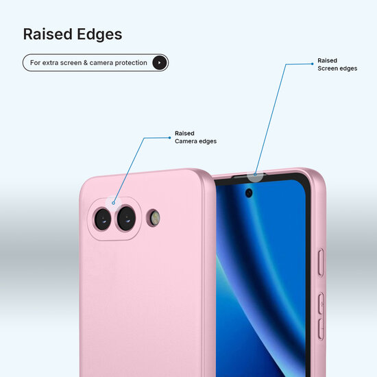 Google Pixel 10a Hoesje - MobyDefend Matte Siliconen Backcover - Licht Roze
