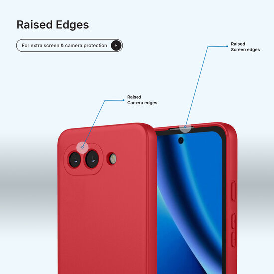 Google Pixel 10a Hoesje - MobyDefend Matte Siliconen Backcover - Framboosrood