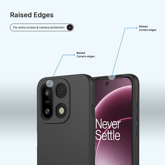 OnePlus 15 Hoesje - MobyDefend Matte Siliconen Backcover - Zwart