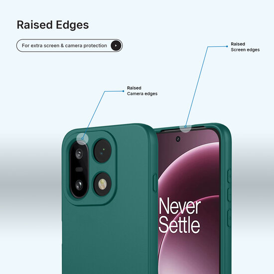 OnePlus 15 Hoesje - MobyDefend Matte Siliconen Backcover - Groen