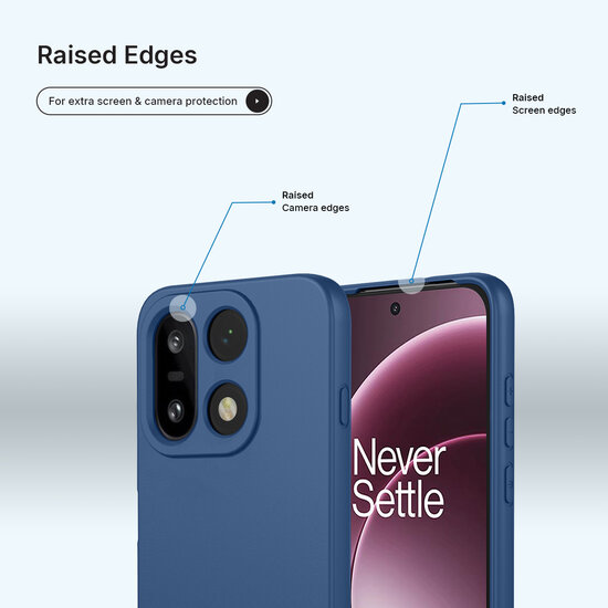 OnePlus 15 Hoesje - MobyDefend Matte Siliconen Backcover - Blauw