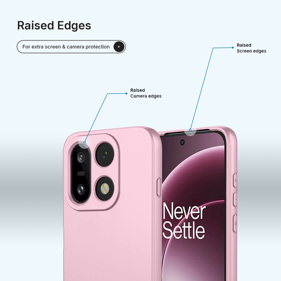 OnePlus 15 Hoesje - MobyDefend Matte Siliconen Backcover - Licht Roze