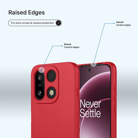 OnePlus 15 Hoesje - MobyDefend Matte Siliconen Backcover - Framboosrood