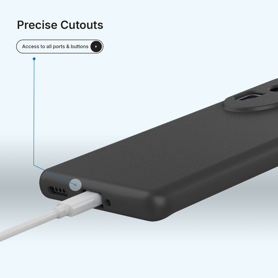 OnePlus 15R Hoesje - MobyDefend Matte Siliconen Backcover - Zwart