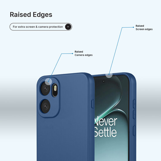 OnePlus 15R Hoesje - MobyDefend Matte Siliconen Backcover - Blauw