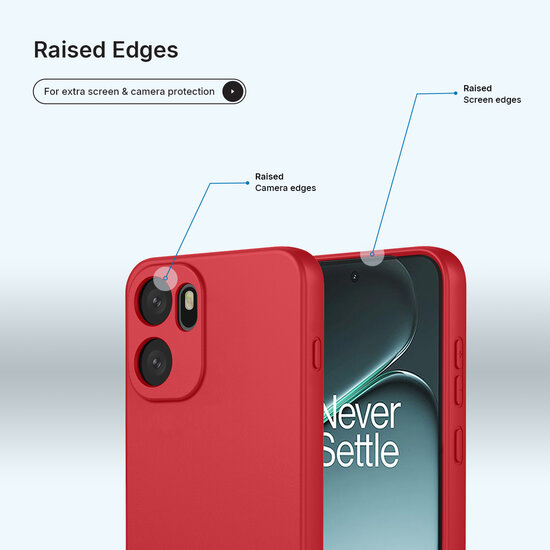 OnePlus 15R Hoesje - MobyDefend Matte Siliconen Backcover - Framboosrood