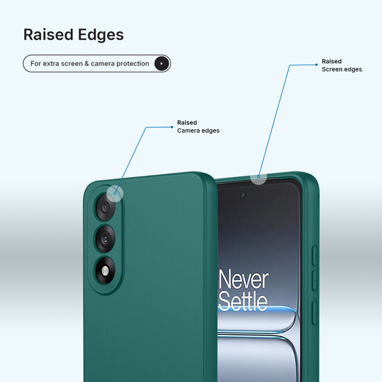 OnePlus Nord 5 Hoesje - MobyDefend Matte Siliconen Backcover - Groen