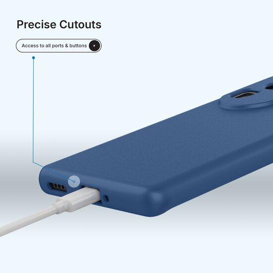 OnePlus Nord 5 Hoesje - MobyDefend Matte Siliconen Backcover - Blauw