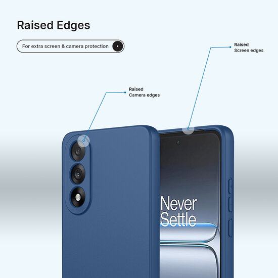 OnePlus Nord 5 Hoesje - MobyDefend Matte Siliconen Backcover - Blauw