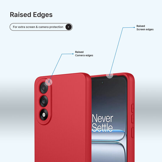 OnePlus Nord 5 Hoesje - MobyDefend Matte Siliconen Backcover - Framboosrood