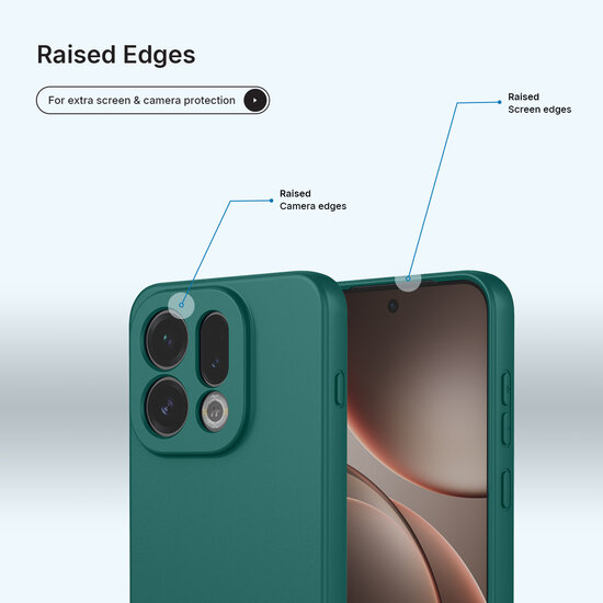 Oppo Find X9 Hoesje - MobyDefend Matte Siliconen Backcover - Groen