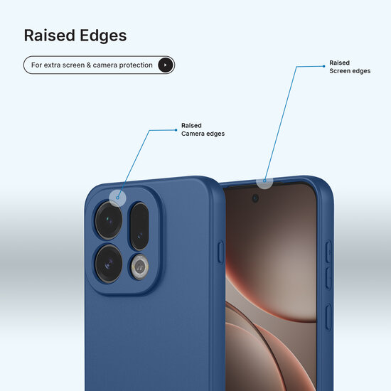 Oppo Find X9 Hoesje - MobyDefend Matte Siliconen Backcover - Blauw