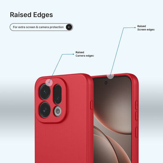 Oppo Find X9 Hoesje - MobyDefend Matte Siliconen Backcover - Framboosrood