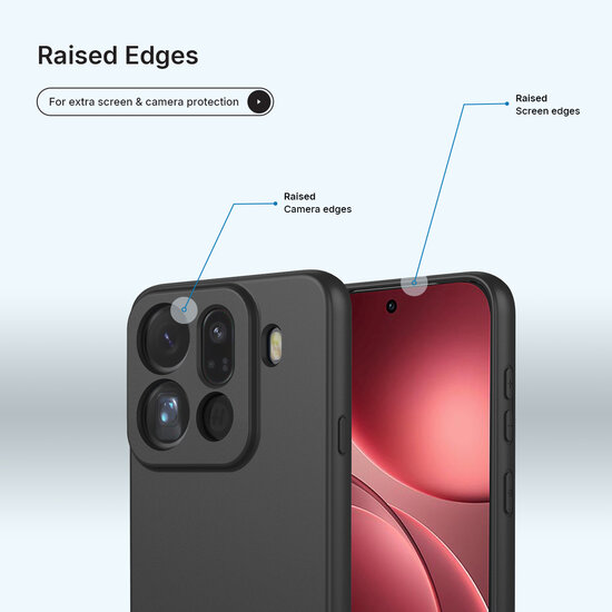 Oppo Find X9 Pro Hoesje - MobyDefend Matte Siliconen Backcover - Zwart