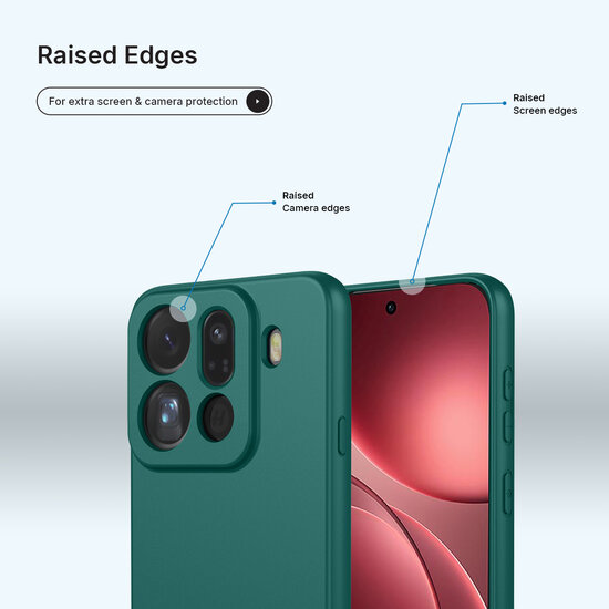 Oppo Find X9 Pro Hoesje - MobyDefend Matte Siliconen Backcover - Groen