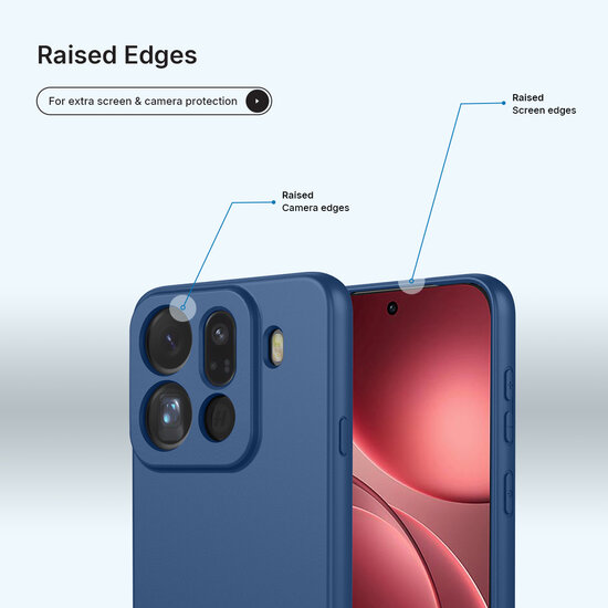 Oppo Find X9 Pro Hoesje - MobyDefend Matte Siliconen Backcover - Blauw