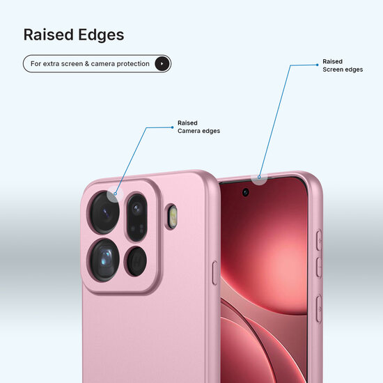 Oppo Find X9 Pro Hoesje - MobyDefend Matte Siliconen Backcover - Licht Roze