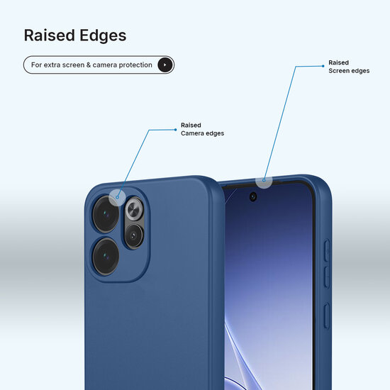 Oppo Reno15 Pro Hoesje - MobyDefend Matte Siliconen Backcover - Blauw