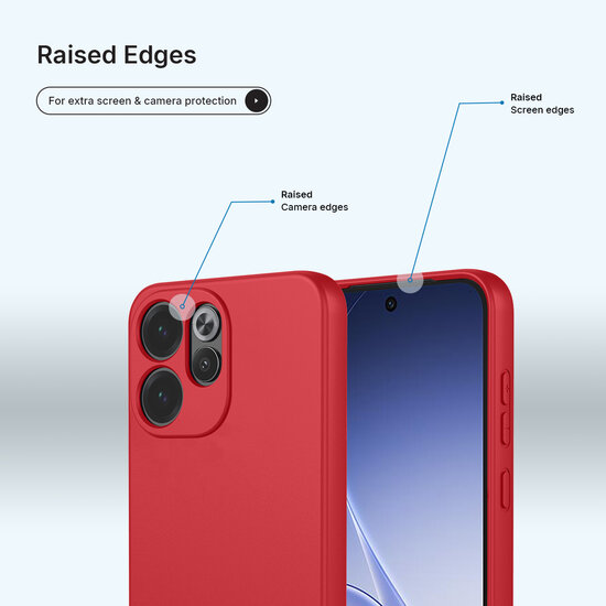 Oppo Reno15 Pro Hoesje - MobyDefend Matte Siliconen Backcover - Framboosrood
