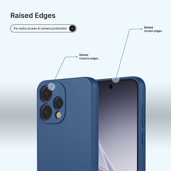 Oppo Reno15 Hoesje - MobyDefend Matte Siliconen Backcover - Blauw