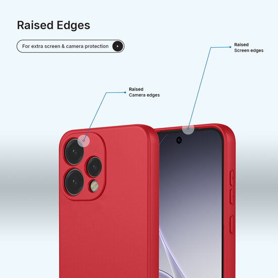 Oppo Reno15 Hoesje - MobyDefend Matte Siliconen Backcover - Framboosrood