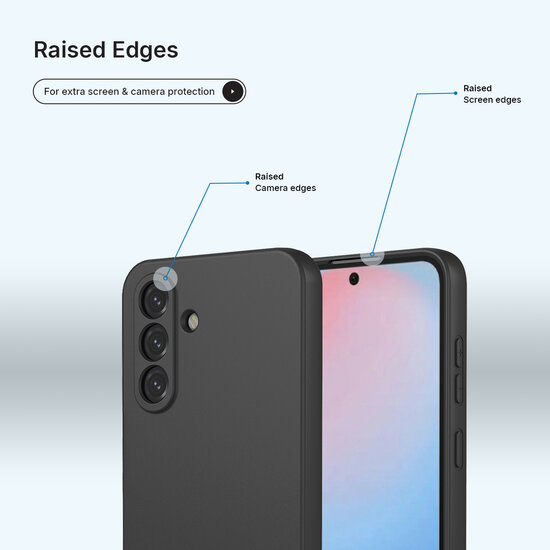 Samsung Galaxy A56 Hoesje - MobyDefend Matte Siliconen Backcover - Zwart