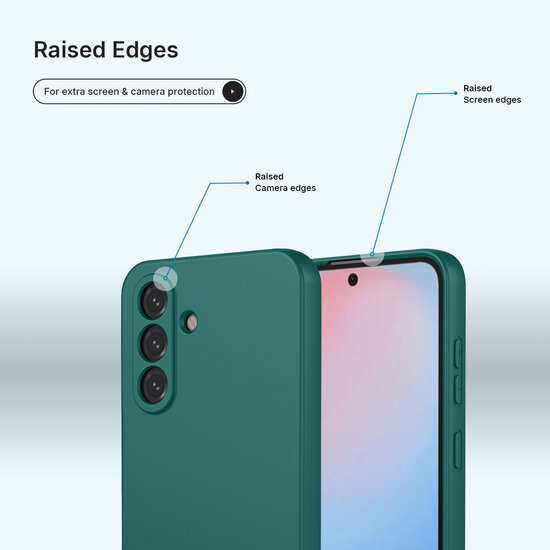 Samsung Galaxy A56 Hoesje - MobyDefend Matte Siliconen Backcover - Groen