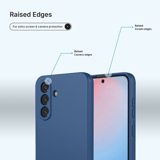 Samsung Galaxy A56 Hoesje - MobyDefend Matte Siliconen Backcover - Blauw