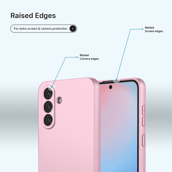 Samsung Galaxy A56 Hoesje - MobyDefend Matte Siliconen Backcover - Licht Roze