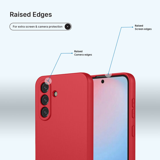 Samsung Galaxy A56 Hoesje - MobyDefend Matte Siliconen Backcover - Framboosrood