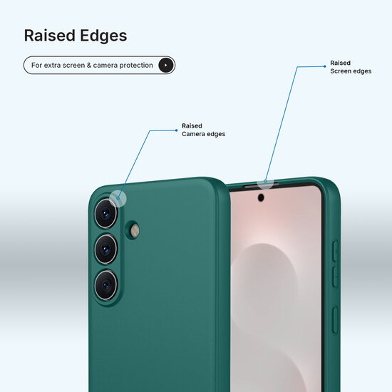 Samsung Galaxy S26 Hoesje - MobyDefend Matte Siliconen Backcover - Groen