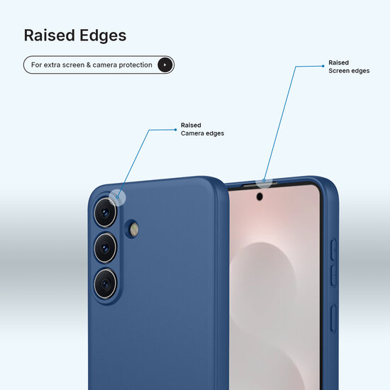 Samsung Galaxy S26 Hoesje - MobyDefend Matte Siliconen Backcover - Blauw