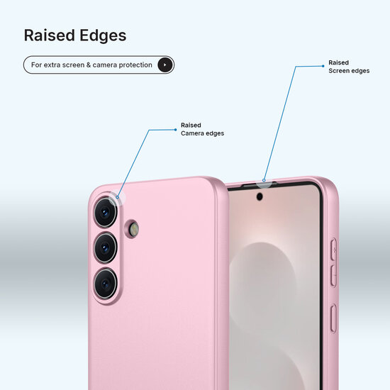 Samsung Galaxy S26 Hoesje - MobyDefend Matte Siliconen Backcover - Licht Roze