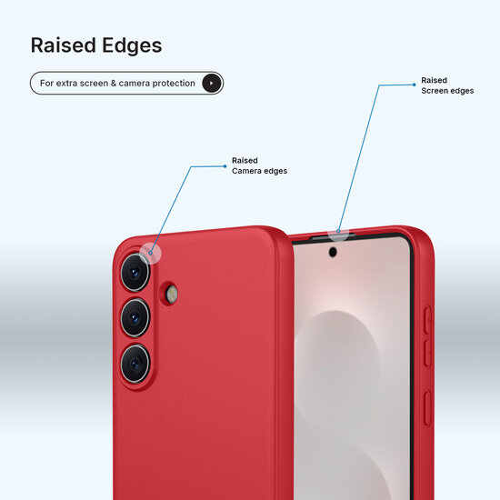 Samsung Galaxy S26 Hoesje - MobyDefend Matte Siliconen Backcover - Framboosrood