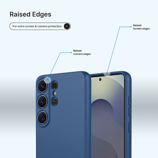Samsung Galaxy S26 Ultra Hoesje - MobyDefend Matte Siliconen Backcover - Blauw