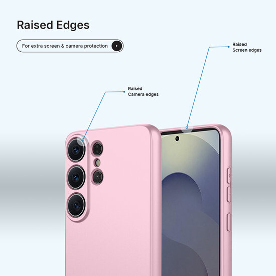 Samsung Galaxy S26 Ultra Hoesje - MobyDefend Matte Siliconen Backcover - Licht Roze