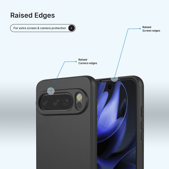 Google Pixel 10 / Google Pixel 10 Pro Hoesje - MobyDefend Matte Siliconen Backcover - Zwart