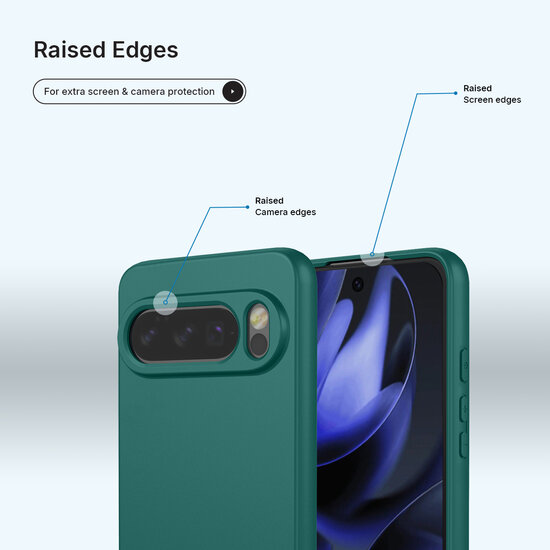 Google Pixel 10 / Google Pixel 10 Pro Hoesje - MobyDefend Matte Siliconen Backcover - Groen