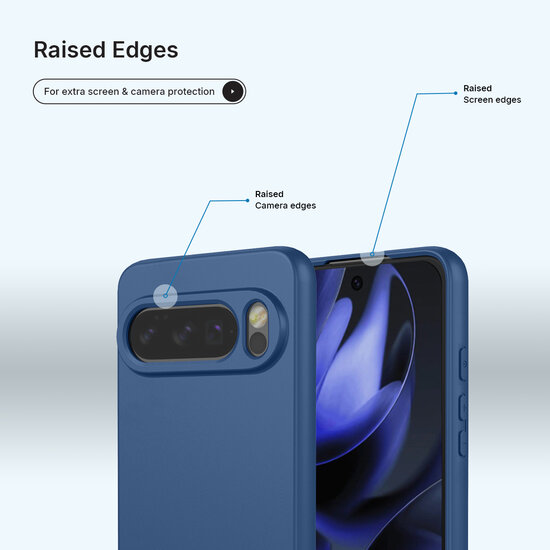 Google Pixel 10 / Google Pixel 10 Pro Hoesje - MobyDefend Matte Siliconen Backcover - Blauw