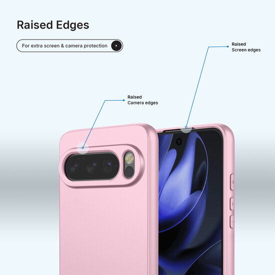 Google Pixel 10 / Google Pixel 10 Pro Hoesje - MobyDefend Matte Siliconen Backcover - Licht Roze