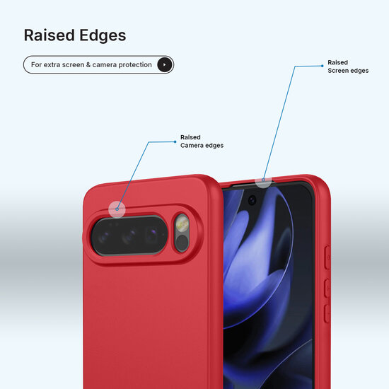 Google Pixel 10 / Google Pixel 10 Pro Hoesje - MobyDefend Matte Siliconen Backcover - Framboosrood