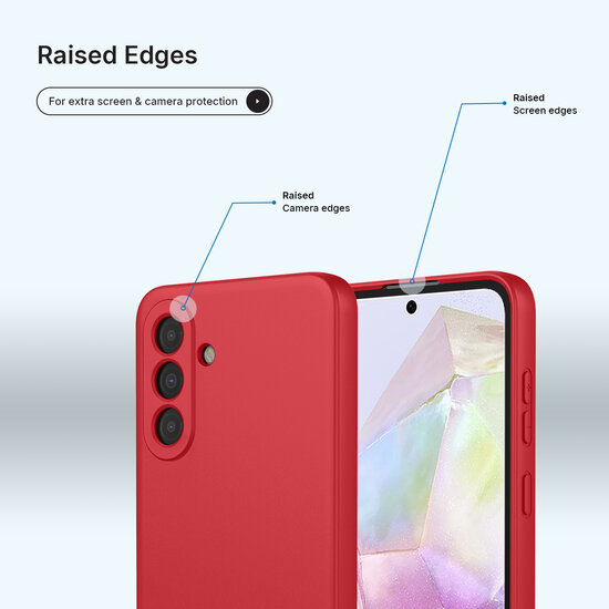 Samsung Galaxy A36 / Samsung Galaxy A37 Hoesje - MobyDefend Matte Siliconen Backcover - Framboosrood