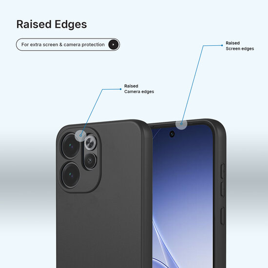 Oppo Reno15 F / Oppo Reno15 FS Hoesje - MobyDefend Matte Siliconen Backcover - Zwart