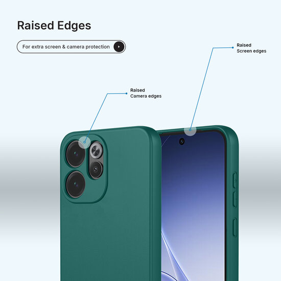 Oppo Reno15 F / Oppo Reno15 FS Hoesje - MobyDefend Matte Siliconen Backcover - Groen