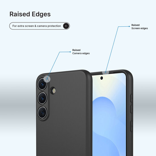 Samsung Galaxy S26 Plus (S26+) Hoesje - MobyDefend Matte Siliconen Backcover - Zwart